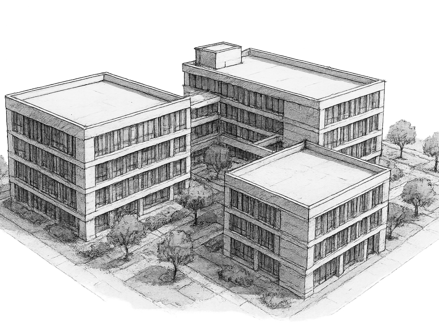 School building architectural rendering